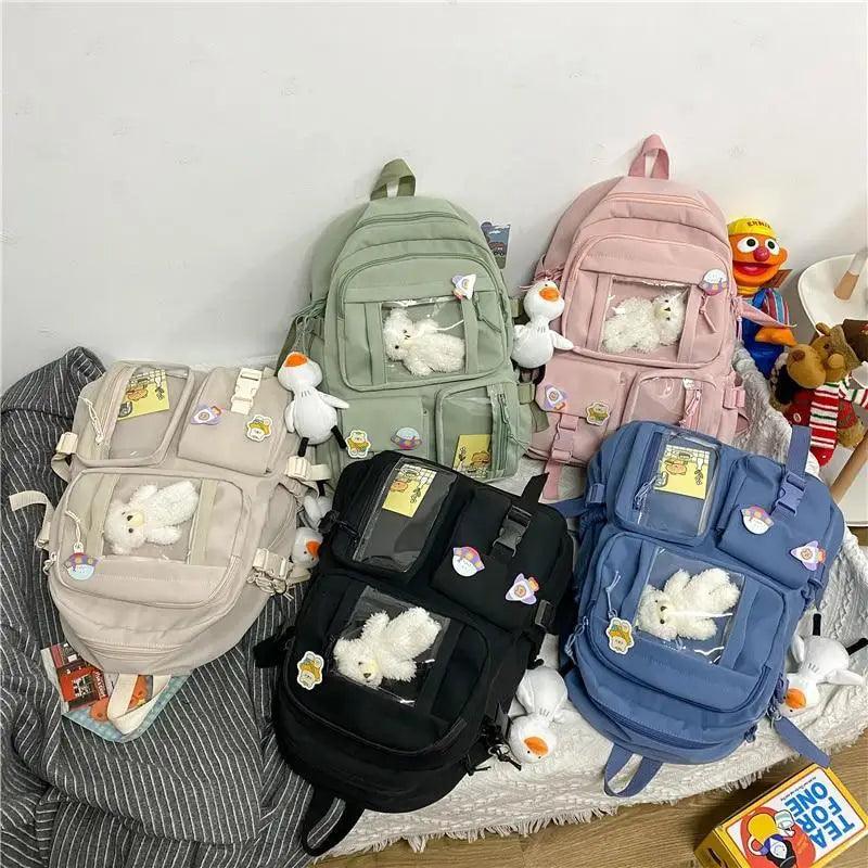 High Quality Nylon Large Capacity Waterproof Backpack For Female And Girls - Trendy College/Schoolbag Stevvex