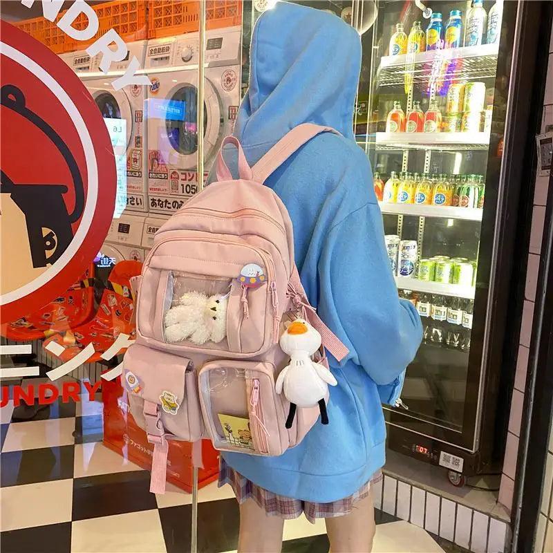 High Quality Nylon Large Capacity Waterproof Backpack For Female And Girls - Trendy College/Schoolbag Stevvex