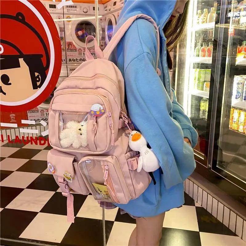 High Quality Nylon Large Capacity Waterproof Backpack For Female And Girls - Trendy College/Schoolbag Stevvex