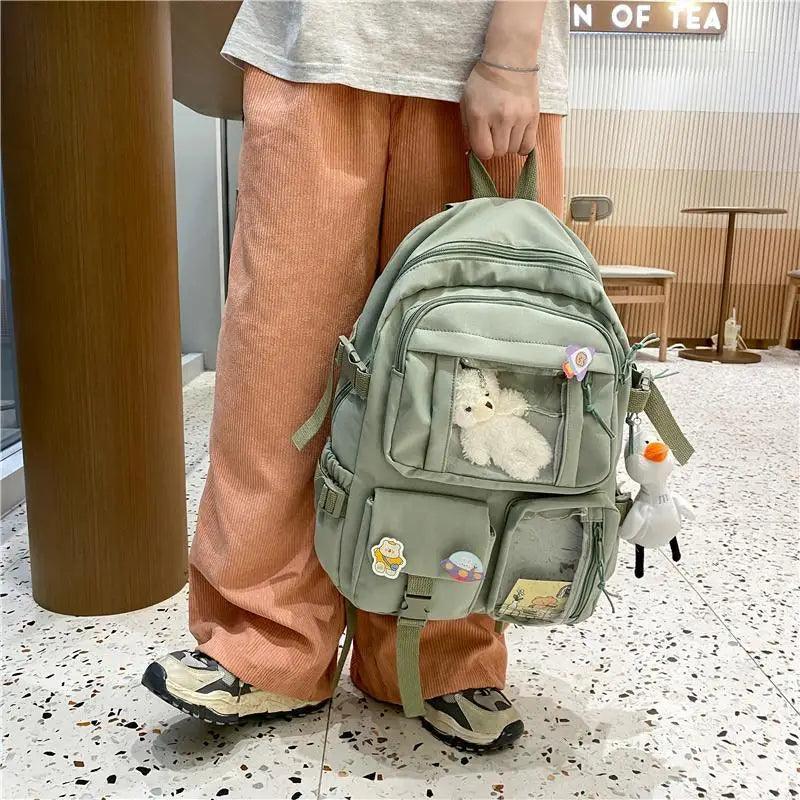High Quality Nylon Large Capacity Waterproof Backpack For Female And Girls - Trendy College/Schoolbag Stevvex