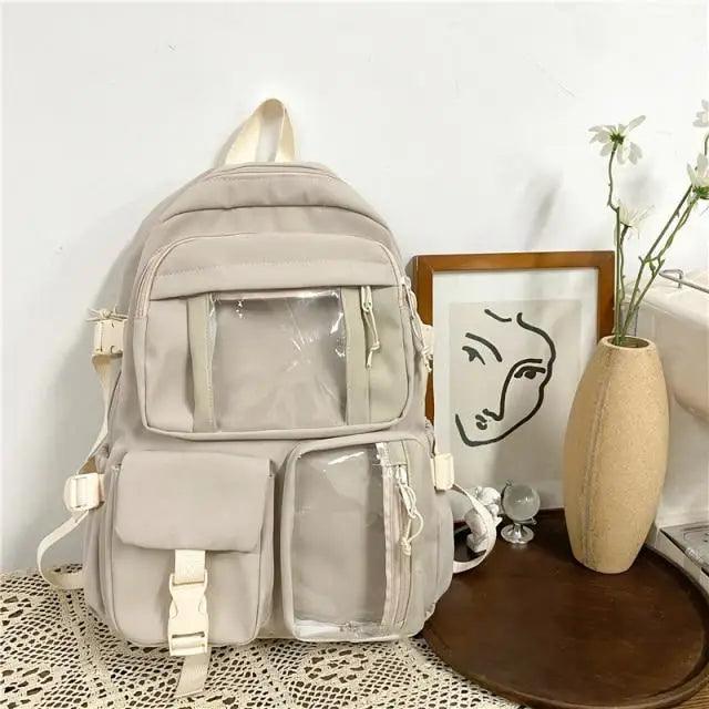 High Quality Nylon Large Capacity Waterproof Backpack For Female And Girls - Trendy College/Schoolbag Stevvex