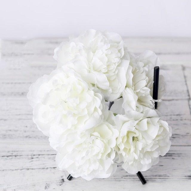 High Quality Peony Artificial Silk Flowers Bunches For Bridal Bouquet Wedding Living Room Table Home Garden Decoration Artificial Peony Silk Flowers Bouquet for Wedding Home Garden Decoration Stevvex