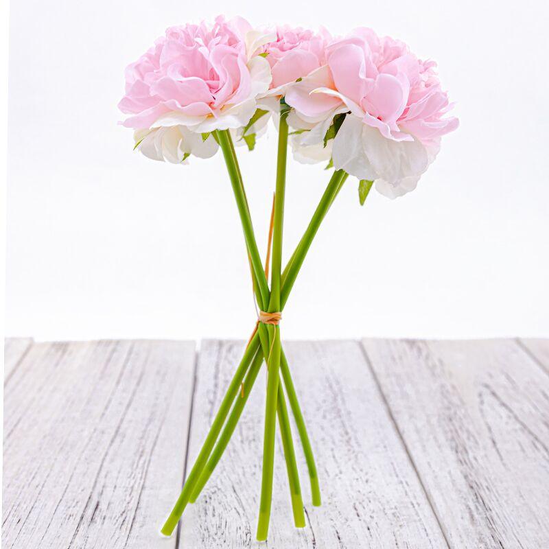 High Quality Peony Artificial Silk Flowers Bunches For Bridal Bouquet Wedding Living Room Table Home Garden Decoration Artificial Peony Silk Flowers Bouquet for Wedding Home Garden Decoration Stevvex