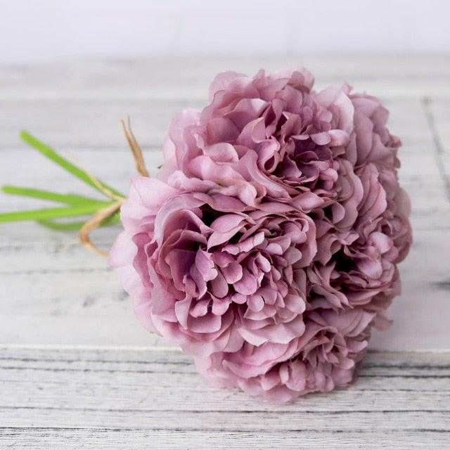 High Quality Peony Artificial Silk Flowers Bunches For Bridal Bouquet Wedding Living Room Table Home Garden Decoration Artificial Peony Silk Flowers Bouquet for Wedding Home Garden Decoration Stevvex