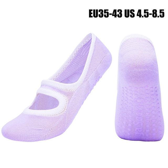 High Quality Pilates Socks Anti-Slip Breathable Backless Yoga Socks Ankle Ballet Dance Sports Socks for Women Fitness Stevvex