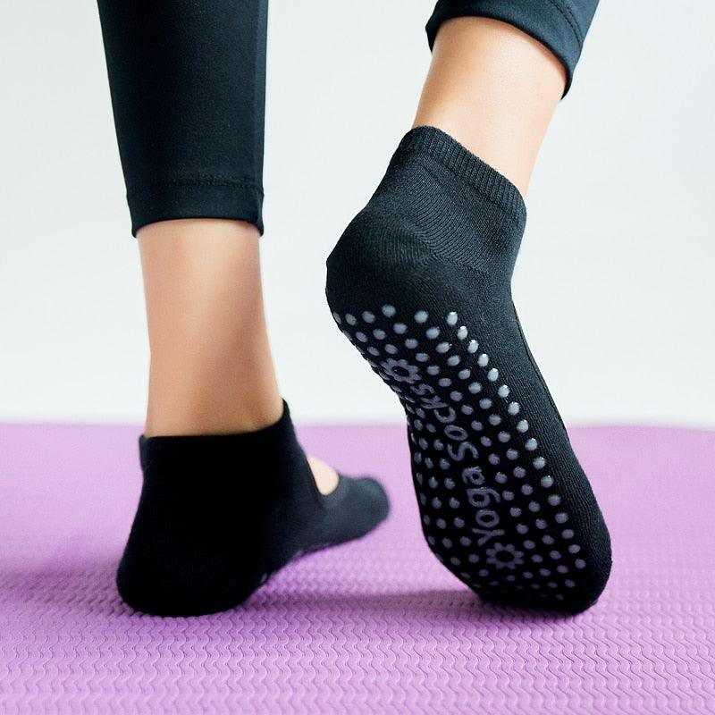 High Quality Pilates Socks Anti-Slip Breathable Backless Yoga Socks Ankle Ballet Dance Sports Socks for Women Fitness Stevvex