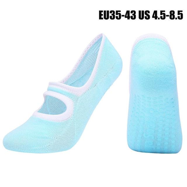 High Quality Pilates Socks Anti-Slip Breathable Backless Yoga Socks Ankle Ballet Dance Sports Socks for Women Fitness Stevvex