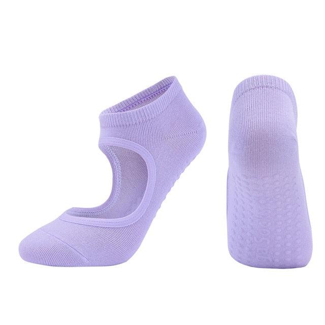 High Quality Pilates Socks Anti-Slip Breathable Backless Yoga Socks Ankle Ballet Dance Sports Socks for Women Fitness Stevvex