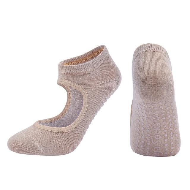High Quality Pilates Socks Anti-Slip Breathable Backless Yoga Socks Ankle Ballet Dance Sports Socks for Women Fitness Stevvex