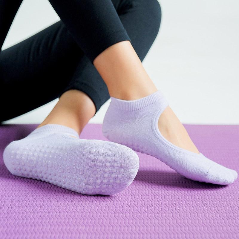 High Quality Pilates Socks Anti-Slip Breathable Backless Yoga Socks Ankle Ballet Dance Sports Socks for Women Fitness Stevvex