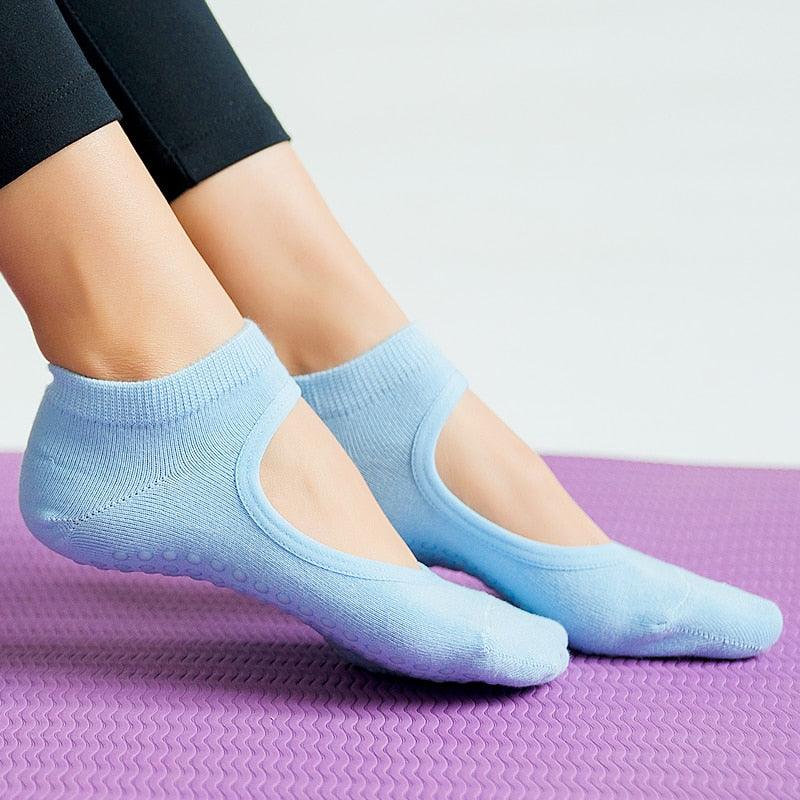 High Quality Pilates Socks Anti-Slip Breathable Backless Yoga Socks Ankle Ballet Dance Sports Socks for Women Fitness Stevvex