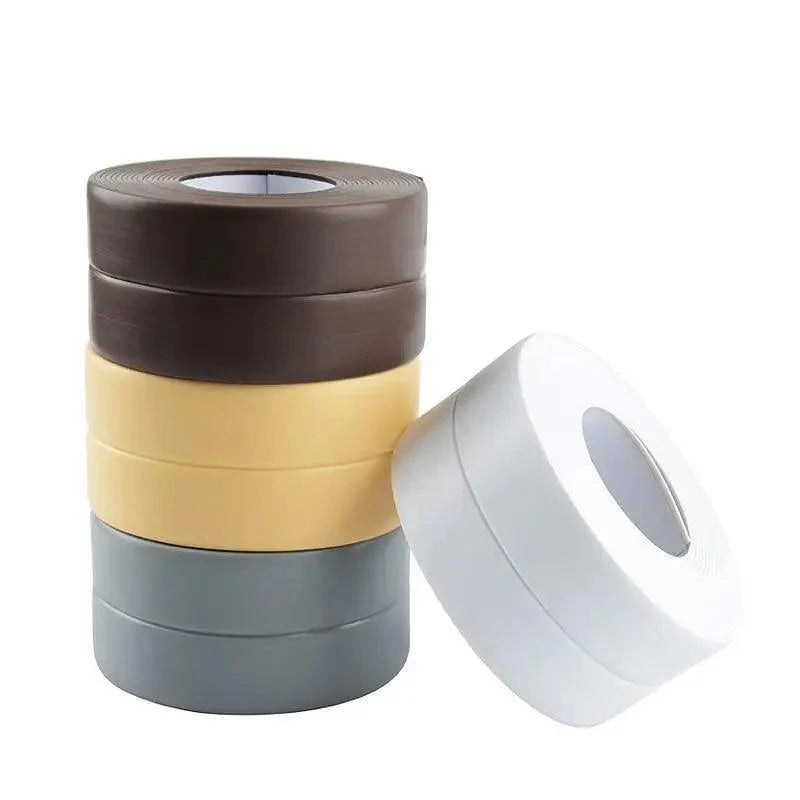 High Quality PVC Waterproof Wall Sticker Self Adhesive Sink Stove Crack Strip Kitchen Bathroom Bathtub Corner Sealant Tape Waterproof Stevvex