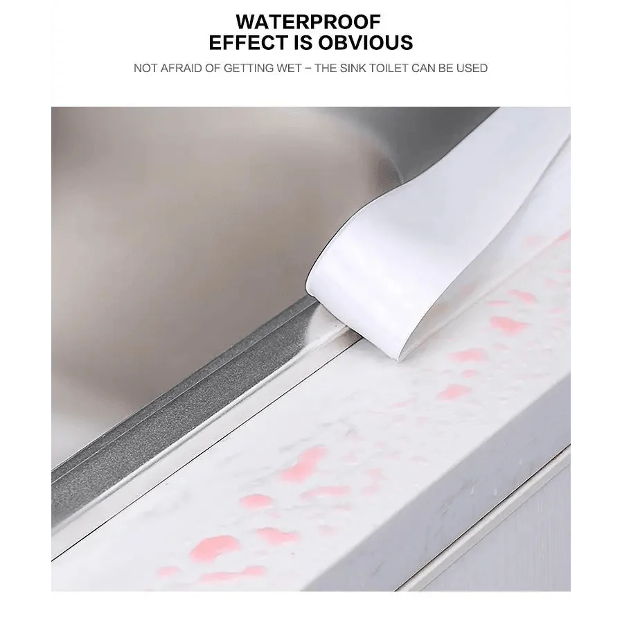 High Quality PVC Waterproof Wall Sticker Self Adhesive Sink Stove Crack Strip Kitchen Bathroom Bathtub Corner Sealant Tape Waterproof Stevvex