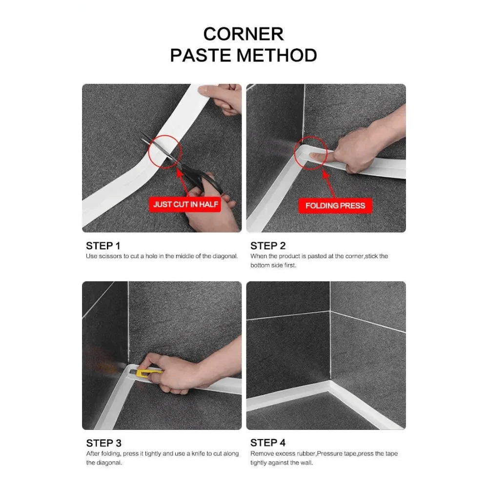 High Quality PVC Waterproof Wall Sticker Self Adhesive Sink Stove Crack Strip Kitchen Bathroom Bathtub Corner Sealant Tape Waterproof Stevvex