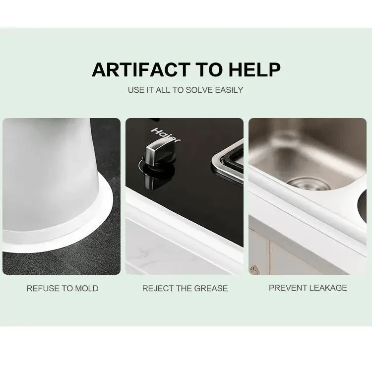 High Quality PVC Waterproof Wall Sticker Self Adhesive Sink Stove Crack Strip Kitchen Bathroom Bathtub Corner Sealant Tape Waterproof Stevvex