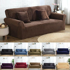 High Quality Velvet Plush Sofa Cover for Living Room Sectional Couch Cover Elastic Case Sofa Slipcover Stretch 1/2/3/4 Seater Velvet Sofa Couch Furniture Protector Soft Anti-Slip High Stretch Stevvex
