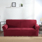High Quality Velvet Plush Sofa Cover for Living Room Sectional Couch Cover Elastic Case Sofa Slipcover Stretch 1/2/3/4 Seater Velvet Sofa Couch Furniture Protector Soft Anti-Slip High Stretch Stevvex