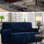 High Quality Velvet Plush Sofa Cover for Living Room Sectional Couch Cover Elastic Case Sofa Slipcover Stretch 1/2/3/4 Seater Velvet Sofa Couch Furniture Protector Soft Anti-Slip High Stretch Stevvex