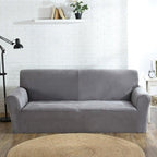 High Quality Velvet Plush Sofa Cover for Living Room Sectional Couch Cover Elastic Case Sofa Slipcover Stretch 1/2/3/4 Seater Velvet Sofa Couch Furniture Protector Soft Anti-Slip High Stretch Stevvex