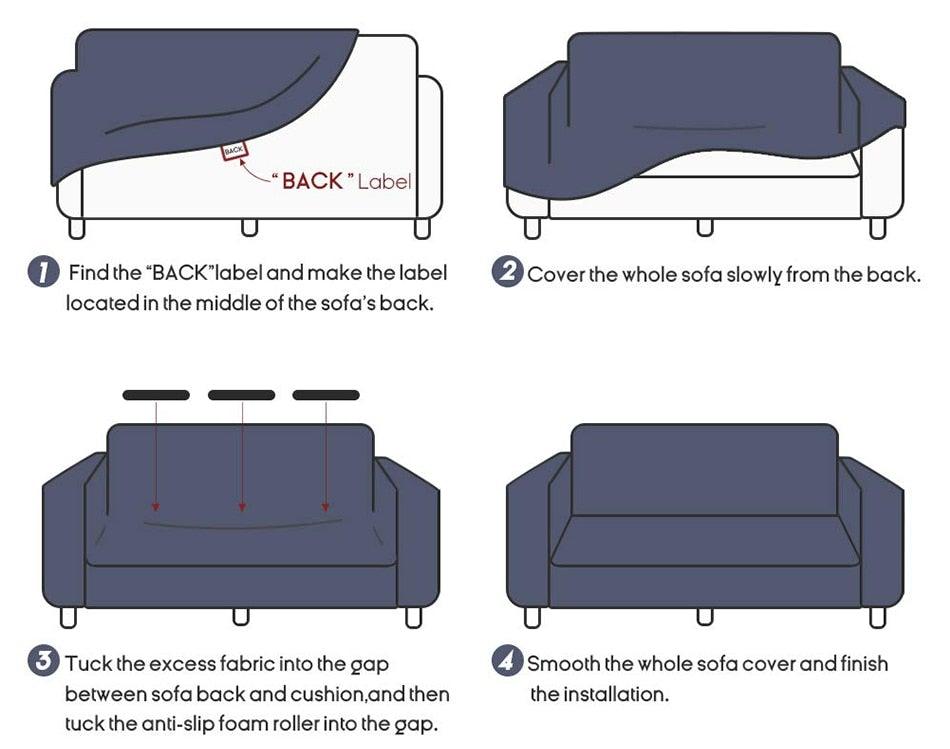High Quality Velvet Plush Sofa Cover for Living Room Sectional Couch Cover Elastic Case Sofa Slipcover Stretch 1/2/3/4 Seater Velvet Sofa Couch Furniture Protector Soft Anti-Slip High Stretch Stevvex