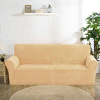 High Quality Velvet Plush Sofa Cover for Living Room Sectional Couch Cover Elastic Case Sofa Slipcover Stretch 1/2/3/4 Seater Velvet Sofa Couch Furniture Protector Soft Anti-Slip High Stretch Stevvex