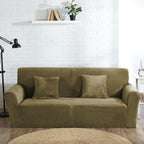 High Quality Velvet Plush Sofa Cover for Living Room Sectional Couch Cover Elastic Case Sofa Slipcover Stretch 1/2/3/4 Seater Velvet Sofa Couch Furniture Protector Soft Anti-Slip High Stretch Stevvex