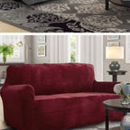 High Quality Velvet Plush Sofa Cover for Living Room Sectional Couch Cover Elastic Case Sofa Slipcover Stretch 1/2/3/4 Seater Velvet Sofa Couch Furniture Protector Soft Anti-Slip High Stretch Stevvex