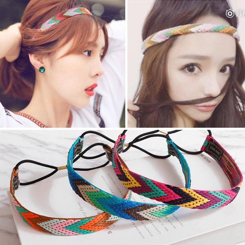 High Quality Vintage Bohemian Ethnic Embroidery Flower Headband for Women Girl Elastic Hair Band Retro Gorgeous Hair Accessories For Women Stevvex