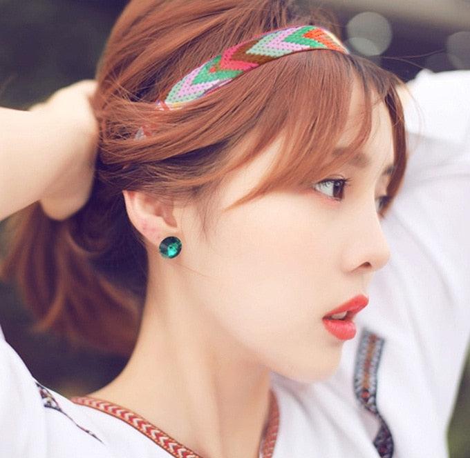High Quality Vintage Bohemian Ethnic Embroidery Flower Headband for Women Girl Elastic Hair Band Retro Gorgeous Hair Accessories For Women Stevvex