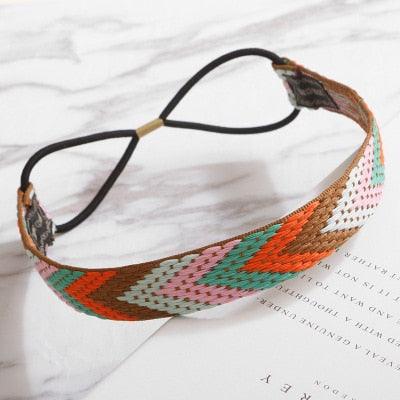 High Quality Vintage Bohemian Ethnic Embroidery Flower Headband for Women Girl Elastic Hair Band Retro Gorgeous Hair Accessories For Women Stevvex