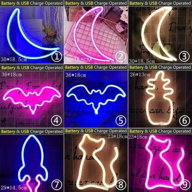 High Quality Wholesale LED Neon Night Light Sign Wall Art Sign Night Lamp Xmas Birthday Gift Wedding Party Wall Hanging Neon Lamp Home Decor Stevvex
