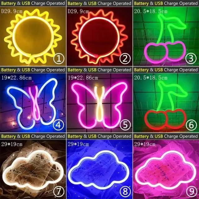 High Quality Wholesale LED Neon Night Light Sign Wall Art Sign Night Lamp Xmas Birthday Gift Wedding Party Wall Hanging Neon Lamp Home Decor Stevvex