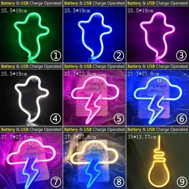 High Quality Wholesale LED Neon Night Light Sign Wall Art Sign Night Lamp Xmas Birthday Gift Wedding Party Wall Hanging Neon Lamp Home Decor Stevvex