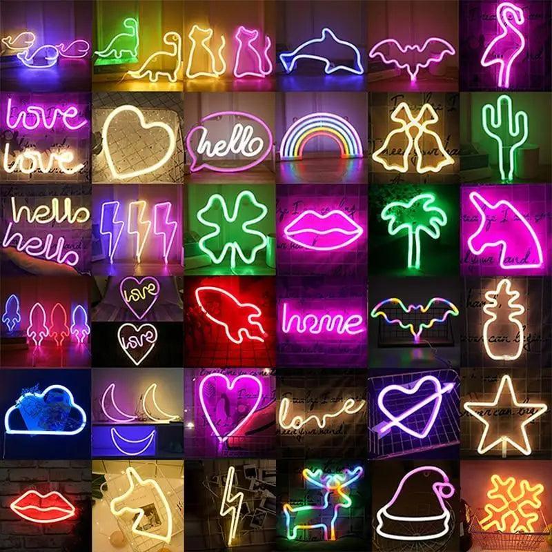 High Quality Wholesale LED Neon Night Light Sign Wall Art Sign Night Lamp Xmas Birthday Gift Wedding Party Wall Hanging Neon Lamp Home Decor Stevvex