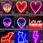 High Quality Wholesale LED Neon Night Light Sign Wall Art Sign Night Lamp Xmas Birthday Gift Wedding Party Wall Hanging Neon Lamp Home Decor Stevvex