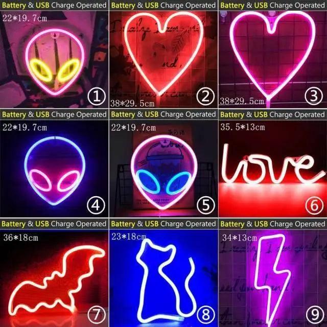 High Quality Wholesale LED Neon Night Light Sign Wall Art Sign Night Lamp Xmas Birthday Gift Wedding Party Wall Hanging Neon Lamp Home Decor Stevvex