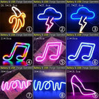 High Quality Wholesale LED Neon Night Light Sign Wall Art Sign Night Lamp Xmas Birthday Gift Wedding Party Wall Hanging Neon Lamp Home Decor Stevvex