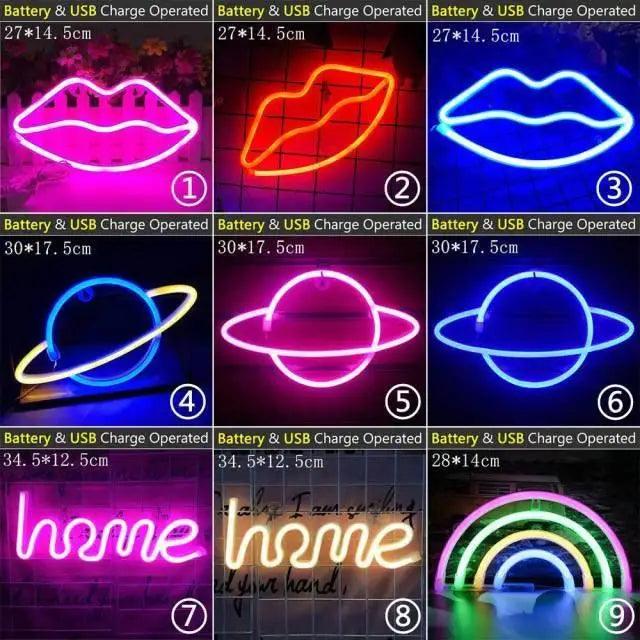 High Quality Wholesale LED Neon Night Light Sign Wall Art Sign Night Lamp Xmas Birthday Gift Wedding Party Wall Hanging Neon Lamp Home Decor Stevvex