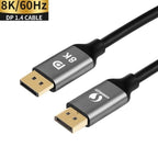 High Speed 32.4Gbps Slim And Flexible 1.4 8K 4K HDR 60Hz DisplayPort Cable Adapter For Video PC Laptop TV Monitor Stevvex