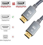 High Speed Display Port TV Cable Audio 8K Video Cable Compatible For PC And Laptop Portable Projector DP1.2 DP1.4 Lightweight Cable Stevvex