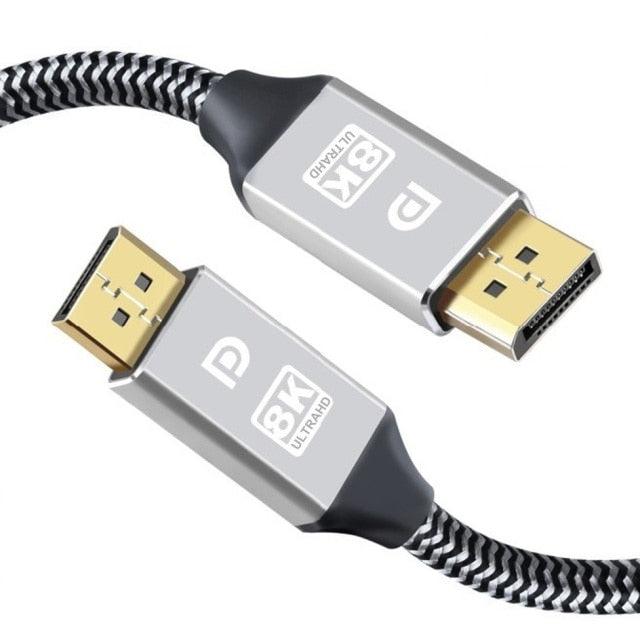 High Speed Display Port TV Cable Audio 8K Video Cable Compatible For PC And Laptop Portable Projector DP1.2 DP1.4 Lightweight Cable Stevvex