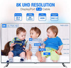 High Speed Display Port TV Cable Audio 8K Video Cable Compatible For PC And Laptop Portable Projector DP1.2 DP1.4 Lightweight Cable Stevvex