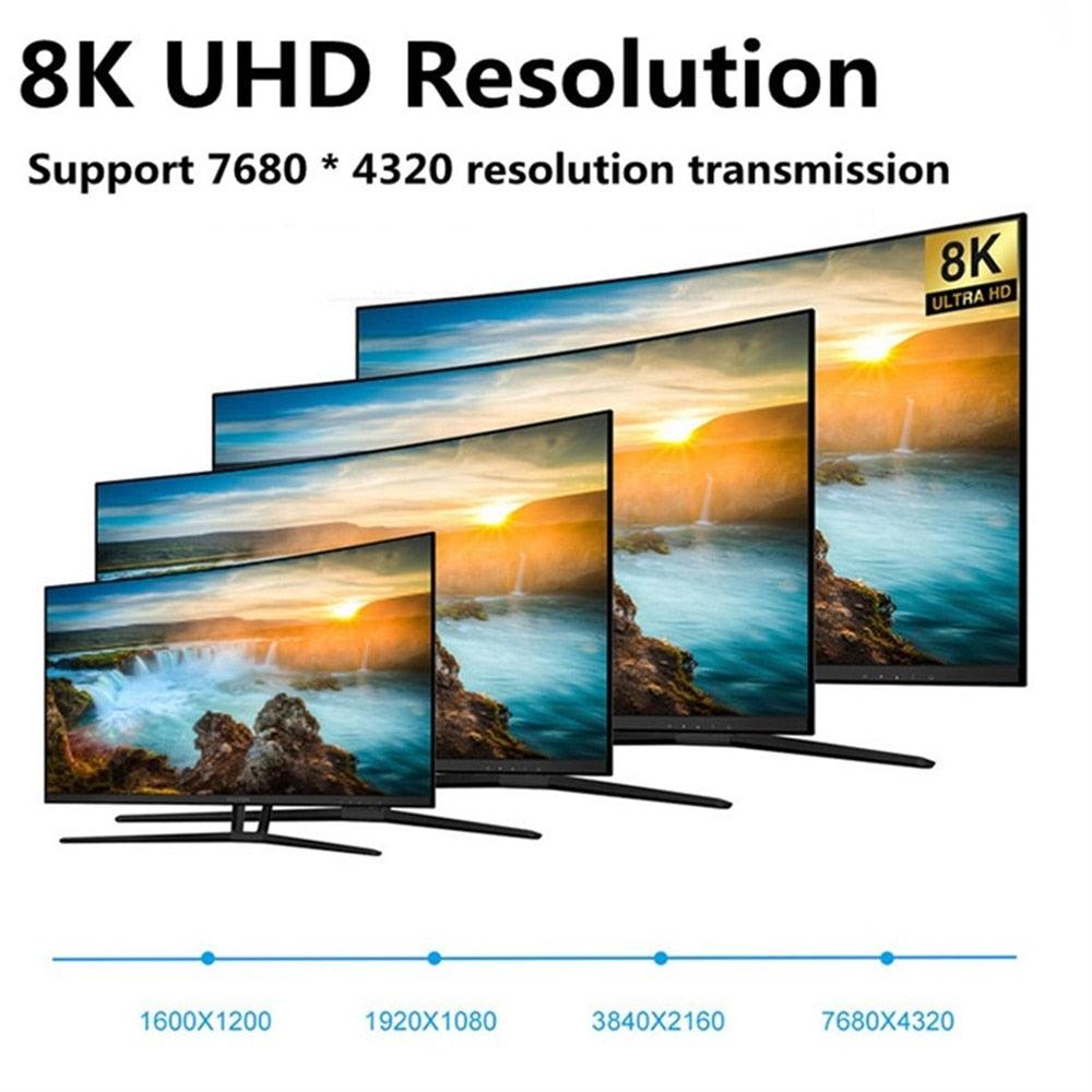 High Speed Display Port TV Cable Audio 8K Video Cable Compatible For PC And Laptop Portable Projector DP1.2 DP1.4 Lightweight Cable Stevvex