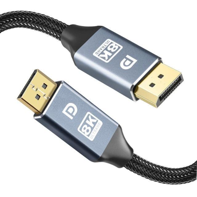 High Speed Display Port TV Cable Audio 8K Video Cable Compatible For PC And Laptop Portable Projector DP1.2 DP1.4 Lightweight Cable Stevvex