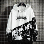 High Street Print Hoodie Men New Patchwork Hoodies Men's Hip Hop Hooded Sweatshirt Men's Sweatshirt Streetwear Loose Personality Letter Print Patchwork Hoodie