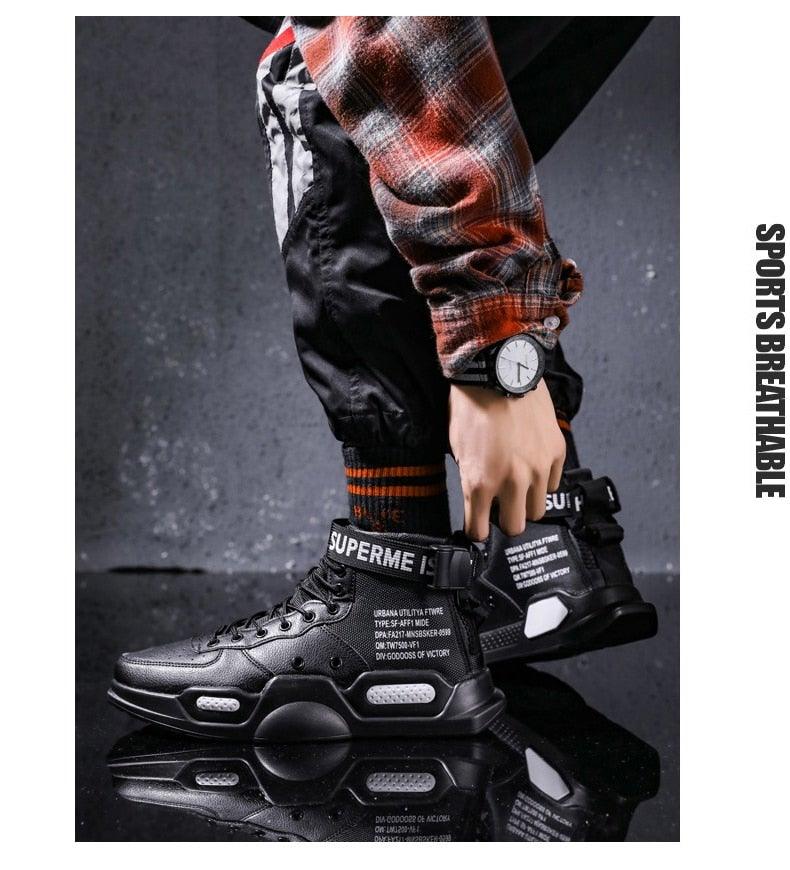 High Top Red Bottom Trend Sneakers For Men Hip Hop Casual Men's Sport High Quality Sneakers Breathable Lightweight Red Basketball Luxury Fashion Running Sneakers Stevvex
