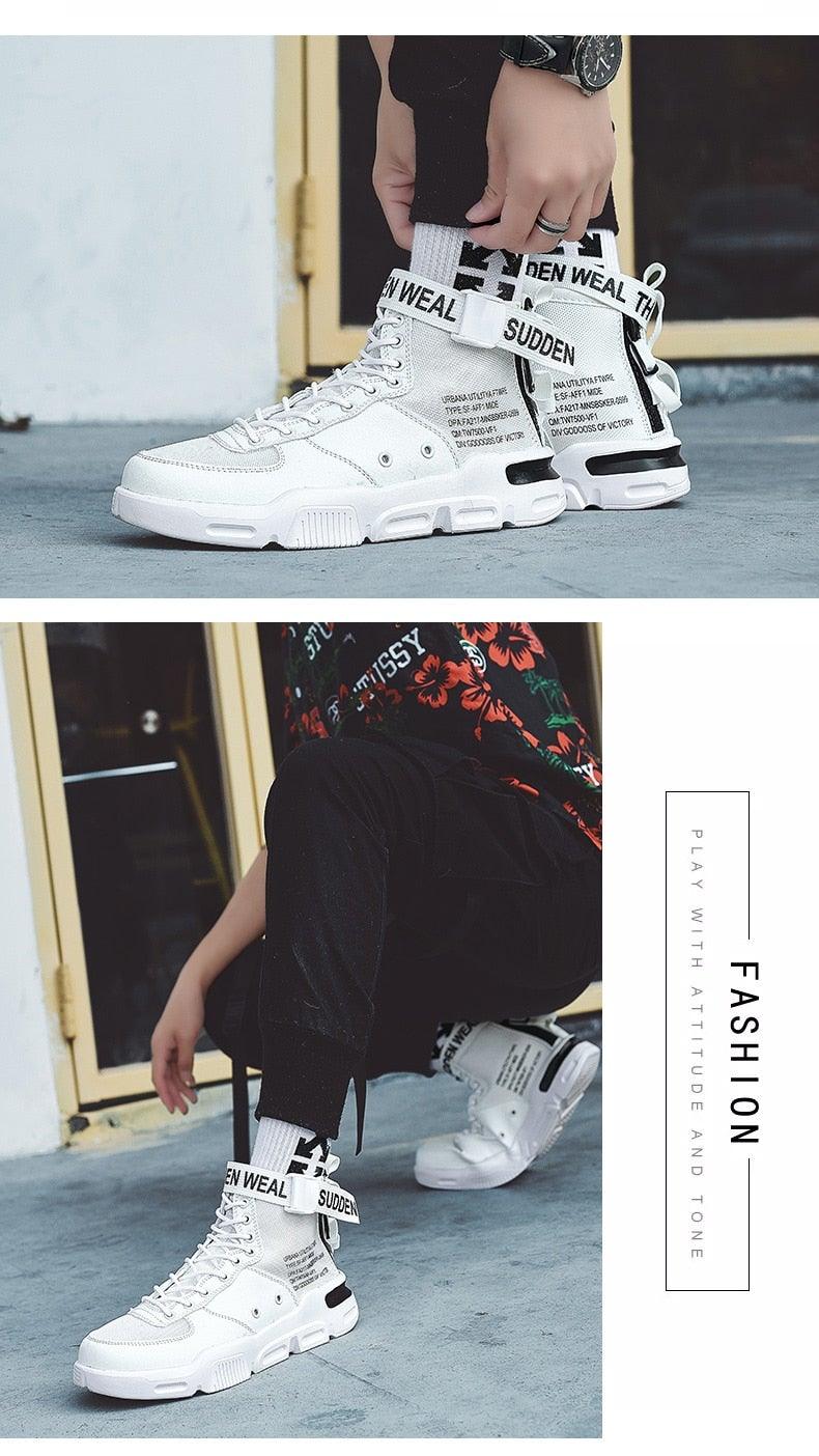 High Top Red Bottom Trend Sneakers For Men Hip Hop Casual Men's Sport High Quality Sneakers Breathable Lightweight Red Basketball Luxury Fashion Running Sneakers Stevvex