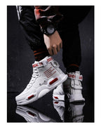 High Top Red Bottom Trend Sneakers For Men Hip Hop Casual Men's Sport High Quality Sneakers Breathable Lightweight Red Basketball Luxury Fashion Running Sneakers Stevvex