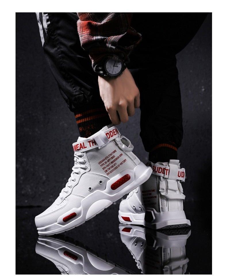 High Top Red Bottom Trend Sneakers For Men Hip Hop Casual Men's Sport High Quality Sneakers Breathable Lightweight Red Basketball Luxury Fashion Running Sneakers Stevvex