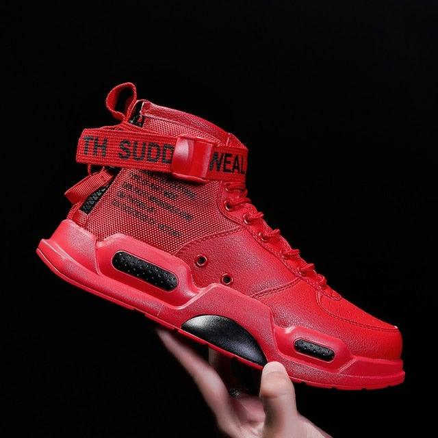 High Top Red Bottom Trend Sneakers For Men Hip Hop Casual Men's Sport High Quality Sneakers Breathable Lightweight Red Basketball Luxury Fashion Running Sneakers Stevvex